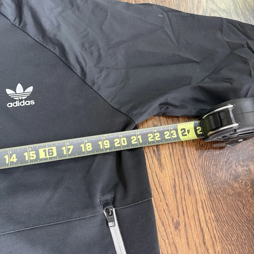 Adidas Originals Mixed Material Bomber Track Jacket Black Mens L Nylon Sleeve